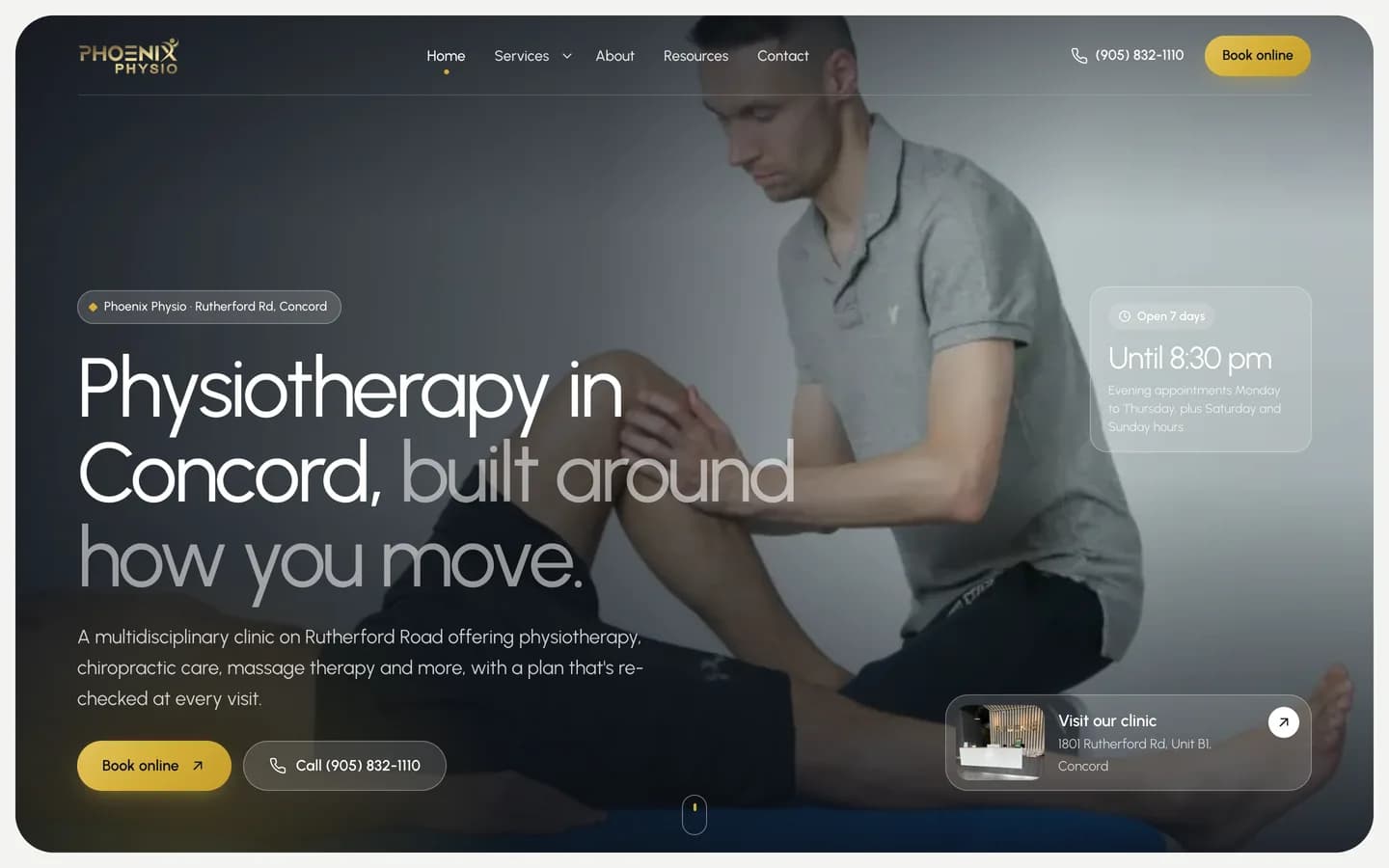 نمونه کار وب‌سایت کلینیک فیزیوتراپی Phoenix Physio — طراحی شده توسط نیسو وب