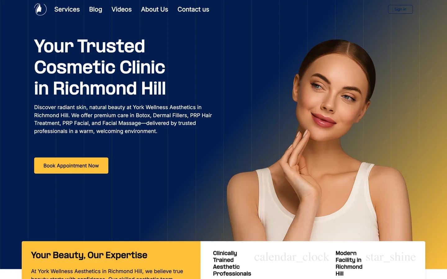 نمونه کار وبسایت York Wellness Aesthetics — طراحی شده توسط نیسو وب